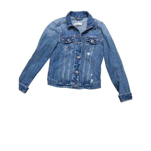 Abercrombie Kids Jean jacket  Girls size 14 DISTRESSED CLEAN CONDITION - Picture 1 of 9